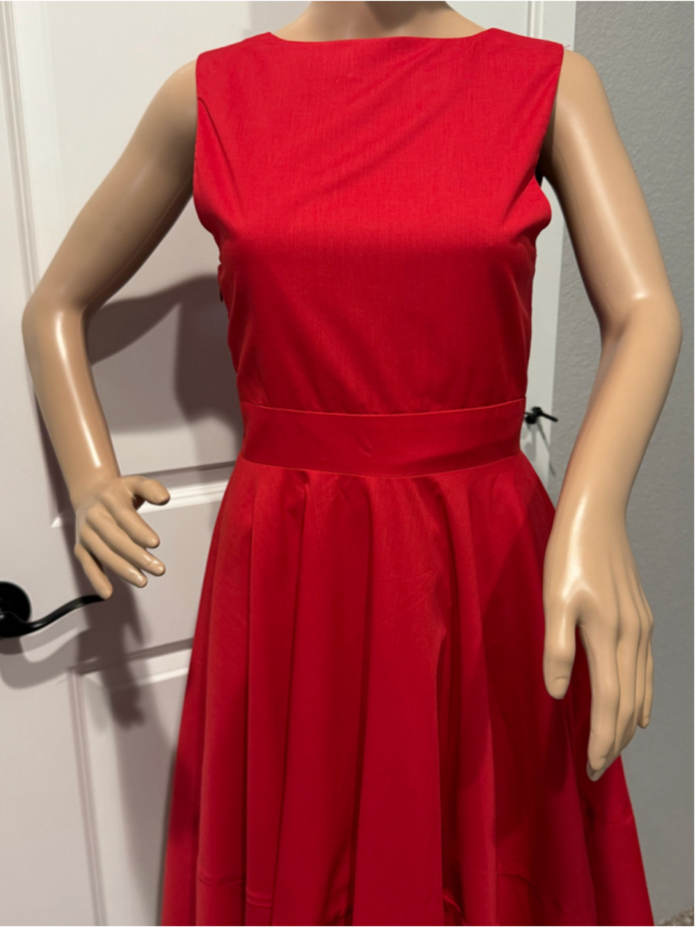 Women's elorie Red Sleeveless Midi Open Tie Back Dress Size 4 - Picture 2 of 11